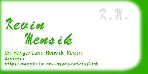 kevin mensik business card